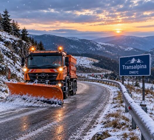 Precipitații sub formă de lapoviță și izolat ninsoare, în zona montană a DN 67C – Transalpina