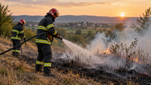 Incendiu la Coțofenii din Față, observat de o patrulă de jandarmi