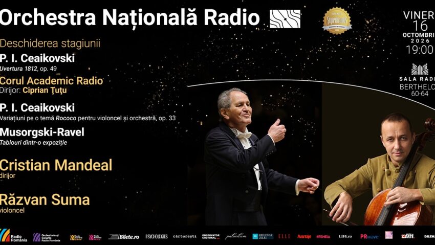 Cristian Mandeal deschide stagiunea 98 a Orchestrei Naționale Radio, alături de violoncelistul Răzvan Suma
