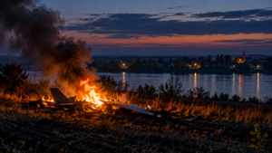 Alertă la granița României. Un obiect, posibil o dronă, a căzut la Plauru și a provocat un incendiu