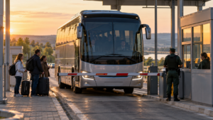 Palanca a fost redeschis: un proiectil a lovit luni un autobuz din zona frontierei