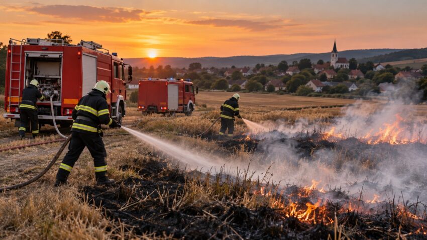 Incendiu de vegetație la Pielești
