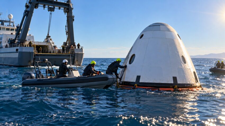 Crew-12 a revenit pe Pământ: capsula Dragon a amerizat în Pacific