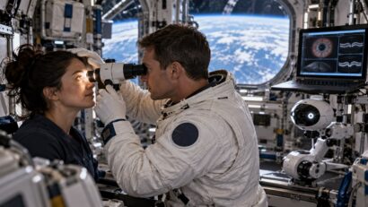 Astronauții ISS au efectuat teste de vedere și experimente de control robotic