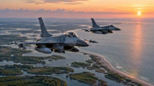 O țintă aeriană a traversat spațiul românesc deasupra Mării Negre; două F-16 au decolat