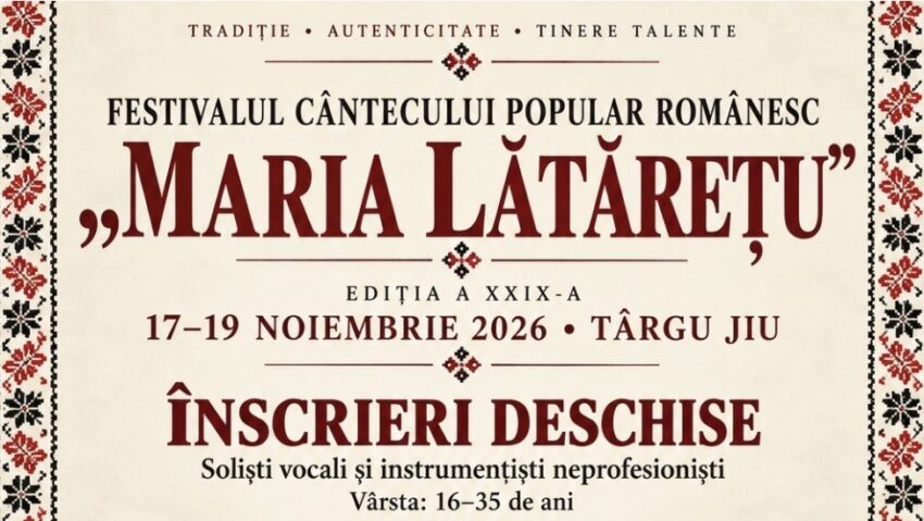 Târgu Jiu: Se reia Festivalul „Maria Lătărețu”