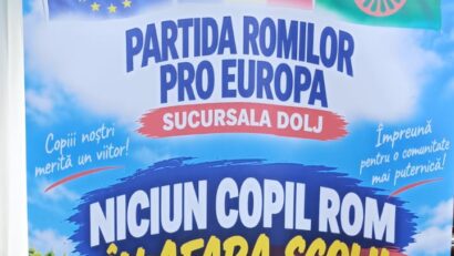 Asociația Partida Romilor PRO-EUROPA Sucursala Dolj a lansat campania „Niciun copil rom în afara şcolii!”